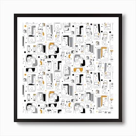 Pattern Of People Art Print