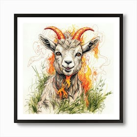 Goat On Fire 28 Art Print