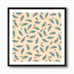 Background Palm Leaves Pattern Art Print