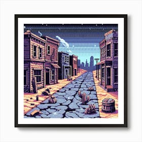 8-bit ghost town Art Print