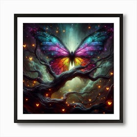 Butterfly In The Night Sky 3 Art Print