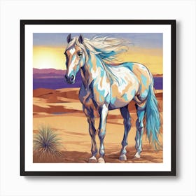 Horse In The Desert Art Print