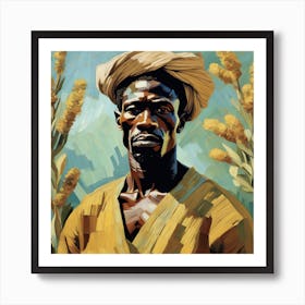 African Slave in Van Gogh style Art Print