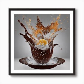 Splashing Chocolate Egg Art Print