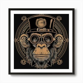 Steampunk Monkey 46 Art Print