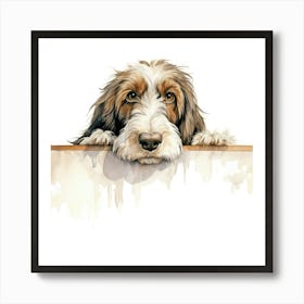 Dog Looking Over A Wall 5 Art Print