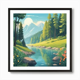 Default An Artistic View Of Scenic Nature In Summer 0 Art Print