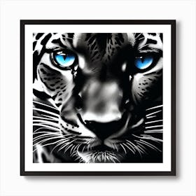 Leopard With Blue Eyes Art Print