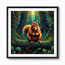 Squirrel In The Forest 173 Affiche