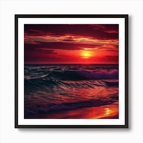 Sunset On The Beach 510 Art Print