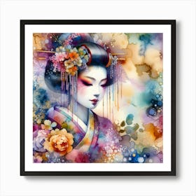 Creative Geisha Illustration 97 Art Print