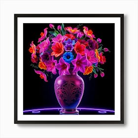 Colorful Flowers In A Vase 31 Art Print