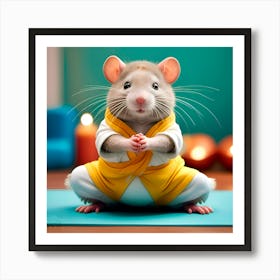 Rat In Yoga Pose Art Print