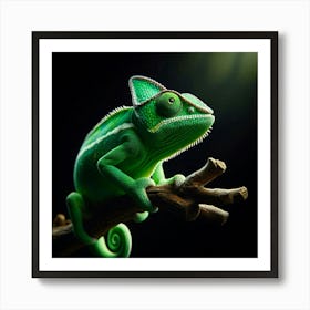 "The Colorful Chameleon: A Master of Disguise Art Print