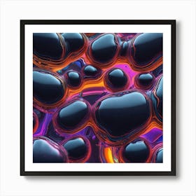 Abstract Bubbles rocks Art Print