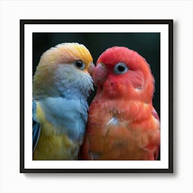 Two Birds Kissing Art Print