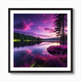 Sunset Over Lake 47 Art Print