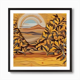 Sunset In The Desert Art Print