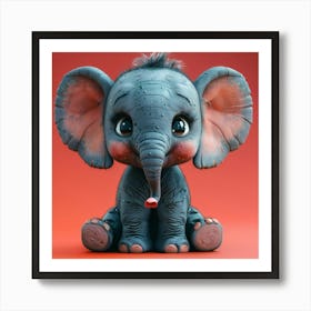 Cute Elephant 6 Art Print