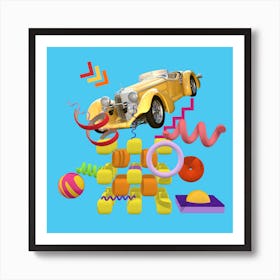 3D Abstract Car Art Print