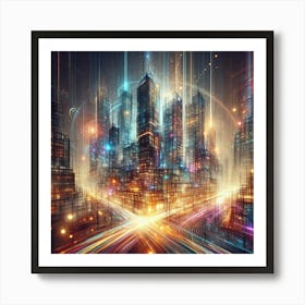 Futuristic Cityscape abstract Art Print