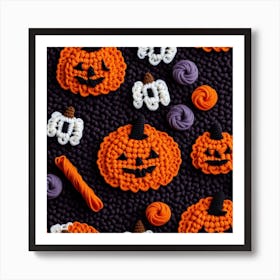 Crochet Pumpkins Art Print