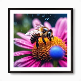 Bee On A Flower Art Print