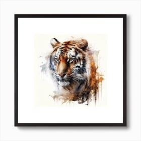 Tiger With Ink Splash Effect Poster