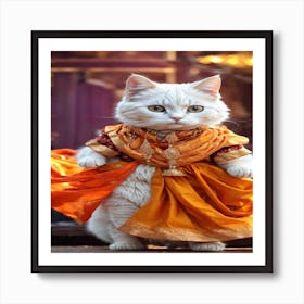 Cat In A Dress Art Print