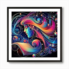 Cosmology Woman Art Print