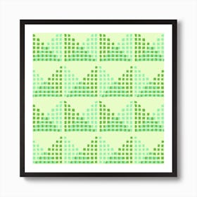 Edith Block Print In Green Art Print