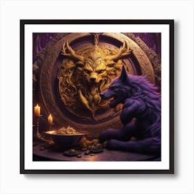 Wolf And Dragon Art Print