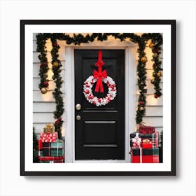 Christmas Door 180 Art Print