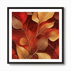 Autumn Leaves Wallpaper 1 Art Print