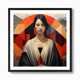 Geometric Chilean Woman 02 Art Print