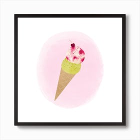 Ice Cream Square Art Print