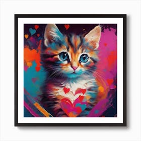 Valentine Kitten 1 Art Print