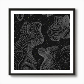 Abstract Space Pattern Deformed Flex Distorted Grid In Space Psychedelic Art Print