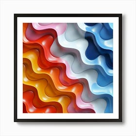 Abstract Colorful Wavy Pattern Art Print