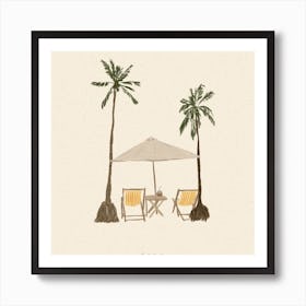 Under The Palms Square Art Print