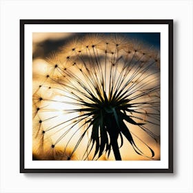 Sunset Dandelion 8 Art Print