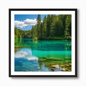 Blue Lake In The Mountains 11 Art Print