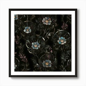 Black And White Flowers 6 Art Print