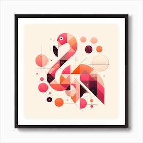 Geometric Art Flamingo 2 Art Print