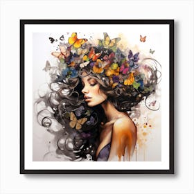 Maraclemente Abstract Black Won An With Colorful Hair Flowers A 2d1aa941 42e2 4743 B516 15231c2dfd29 Art Print