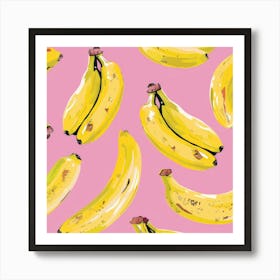Bananas On Pink Background 7 Art Print