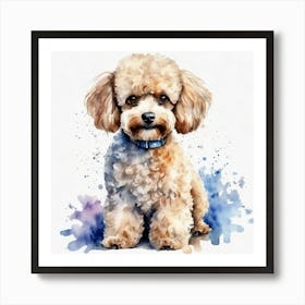 Poodle Watercolor Painting Art Print