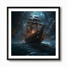 Leonardo Diffusion Xl A Grand Pirate Ship Surfaces From The Pr 0 Art Print