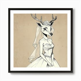 Deer Bride 8 Art Print