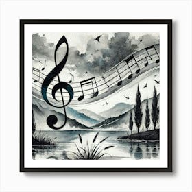 Music Note Painting Art Print